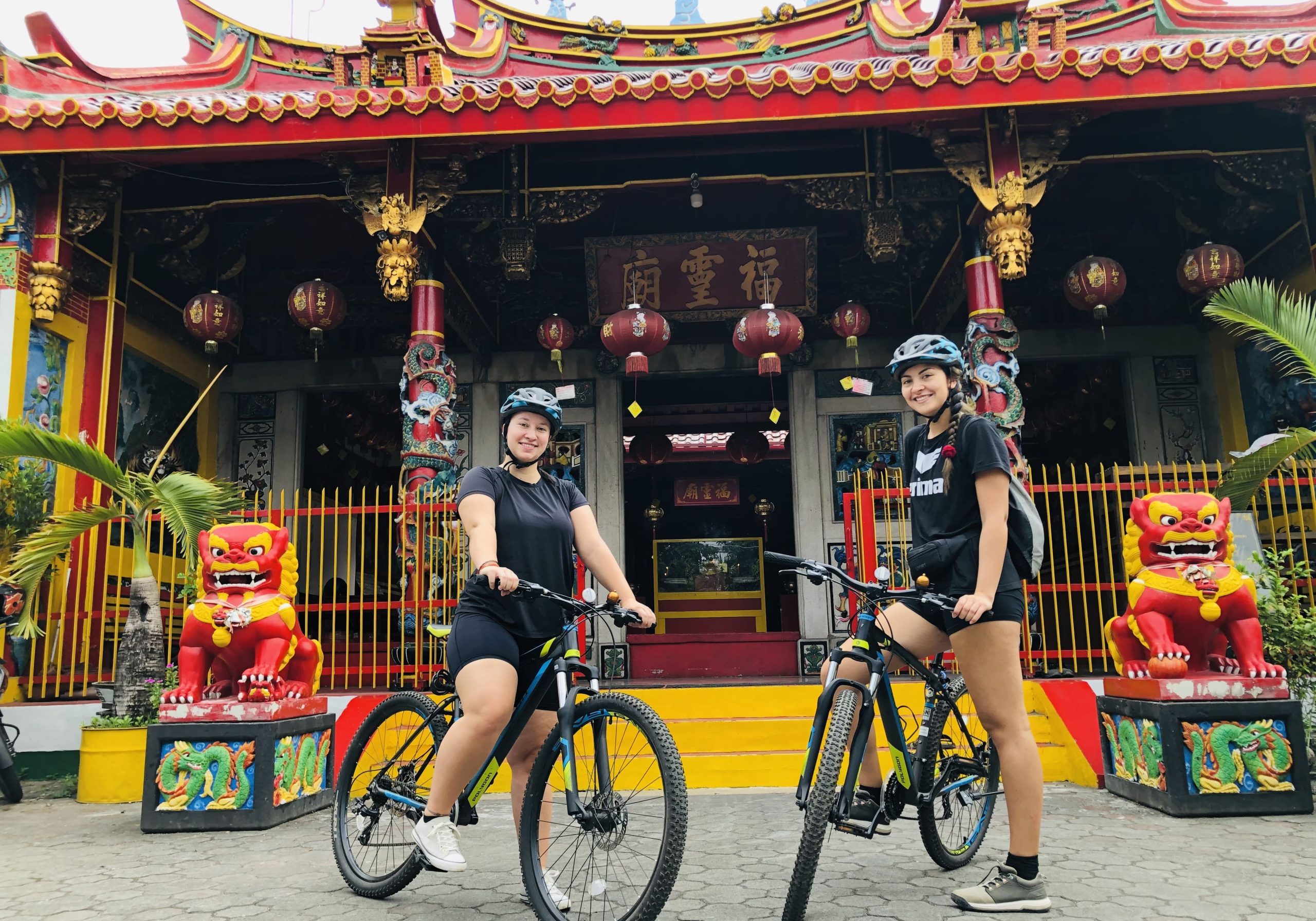 Cycling tour in Chinese Temple Yogyakarta